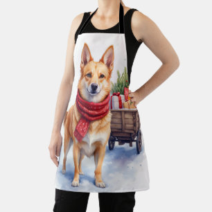 Watercolor Australische Stumpy Tail Cattle Dog Schort