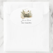 Watercolor Author Logo Sticker Botanical Typewrite (Tas)