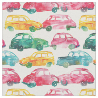 Watercolor Auto Parade Stof