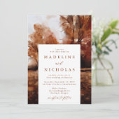 Watercolor Autumn Landscape Fall Wedding Kaart (Staand voorkant)