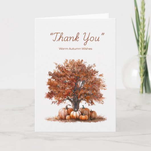 Watercolor Autumn Tree with Pumpkins Kaart (Voorkant)