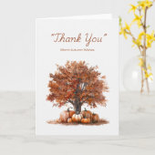 Watercolor Autumn Tree with Pumpkins Kaart (Gele Bloem)