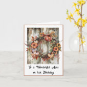 Watercolor Autumn Wreath Carte d'anniversaire pour (Fleur jaune)