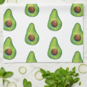 Watercolor Avocado Pattern Theedoek (Gevouwen)
