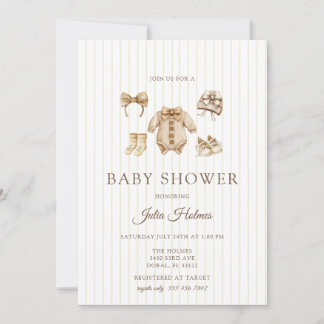 Watercolor Baby Clothes | Fall Baby Shower   Kaart