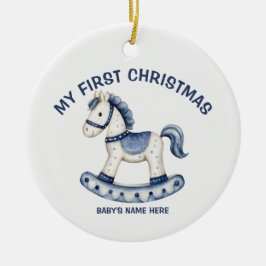 Watercolor Baby Eerste Kerst Foto Keramisch Ornament