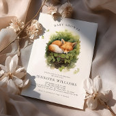 Watercolor Baby Fox Baby shower Invitation