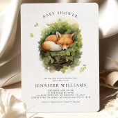 Watercolor Baby Fox Baby shower Invitation