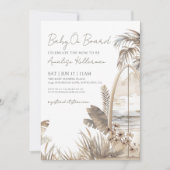 Watercolor Baby On Board Strand Baby Shower Kaart (Voorkant)