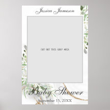 Watercolor baby shower foto prop poster