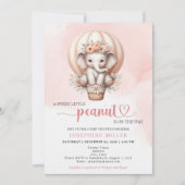 Watercolor Baby Shower Peach Elephant Invitation (Devant)