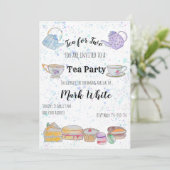 Watercolor baby shower uitnodiging (boy) (Staand voorkant)