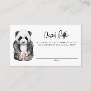 Watercolor Babypanda Bloemenduiteloterijkaart Visitekaartje
