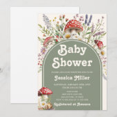 Watercolor babyshower uitnodiging met een lief pad (Voorkant / Achterkant)