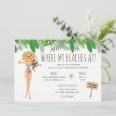 Watercolor Bachelorette Beach Party Invitation (Debout devant)