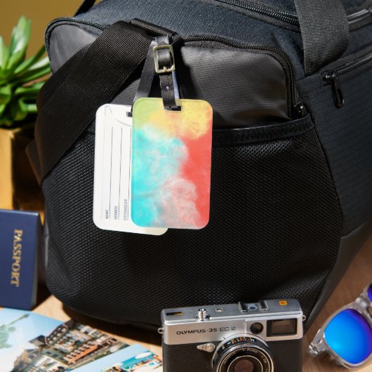 Watercolor Bagage Label (Voorkant & Achterkant)