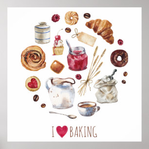 Watercolor Bakken Poster