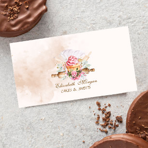 Watercolor Bakkerij Gereedschap Cupcake Bakkerij Visitekaartje