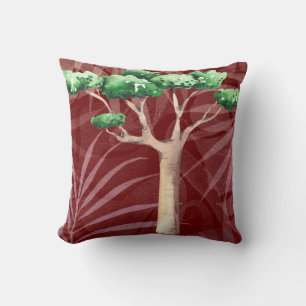 Watercolor Baobab Boom Kussen