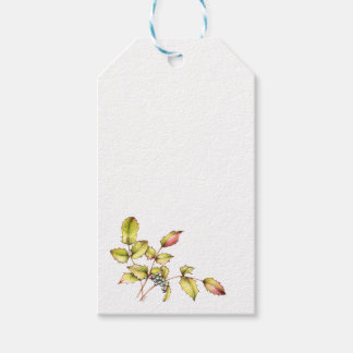 Watercolor barberry gift tag cadeaulabel