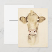 Watercolor Barn Animals | Cow Briefkaart (Voorkant / Achterkant)