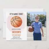Watercolor Basketball Anniversaire Invitation (Devant)