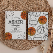 Watercolor Basketball Anniversaire Invitation