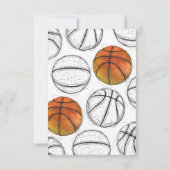 Watercolor Basketball Anniversaire Merci Cartes (Dos)