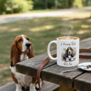 Watercolor Basset Hound Personaliseren Koffiemok