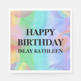 Watercolor Bath Bomb Birthday Paper Napkin Servet