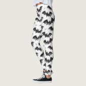 Watercolor Bats in Flight Halloween Pattern Leggings (Links)