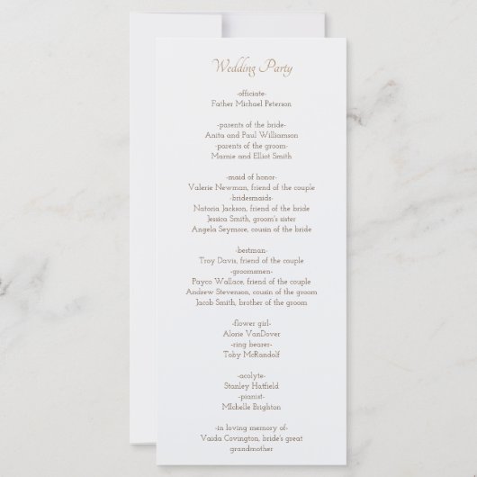 Watercolor Beach Arch Programme de mariage minimal (Dos)