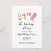 Watercolor Beach Bachelorette Party Invitation (Devant / Derrière)