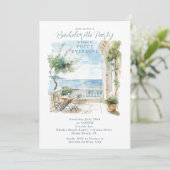Watercolor Beach Bachelorette Party Invitation (Debout devant)