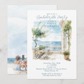 Watercolor Beach Bachelorette Party Invitation (Devant / Derrière)
