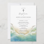 Watercolor Beach Baptism Invitations (Devant)