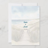 Watercolor Beach, Coastal New England Wedding Kaart (Achterkant)