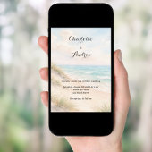 Watercolor beach coatal modern wedding kaart