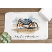 Watercolor Beach Crab, custom Badmat
