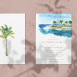 watercolor beach destination mariage invitation<br><div class="desc">Notre collection "mariage d'été aquarelle" présente un paysage d'été aquarelle associé à un script élégant pour le mariage de destination de vos rêves. Consultez notre magasin pour plus d'articles de cette collection.</div>