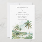 Watercolor Beach Destination Wedding Invitation (Devant)