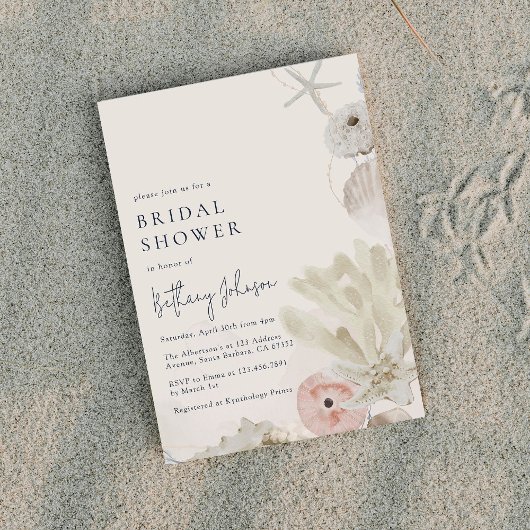 Watercolor Beach Invitation de douche nuptiale