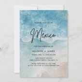 Watercolor Beach MexiqueMariage Invitation (Devant)