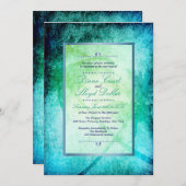 Watercolor Beach, Palm Trees Wedding Invitations (Devant / Derrière)