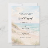 Watercolor beach sand dunes wedding kaart (Voorkant)