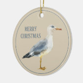 Watercolor Beach Seagull Personalized Keramisch Ornament (Links)