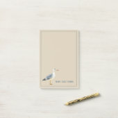 Watercolor Beach Seagull Personalized Post-it® Notes (Op bureau)