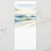 Watercolor Beach Waves Coastal Mariage Menu (Dos)