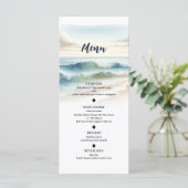 Watercolor Beach Waves Coastal Mariage Menu (Debout devant)