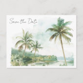 Watercolor Beach Wedding Enregistrer la date Carte (Devant)
